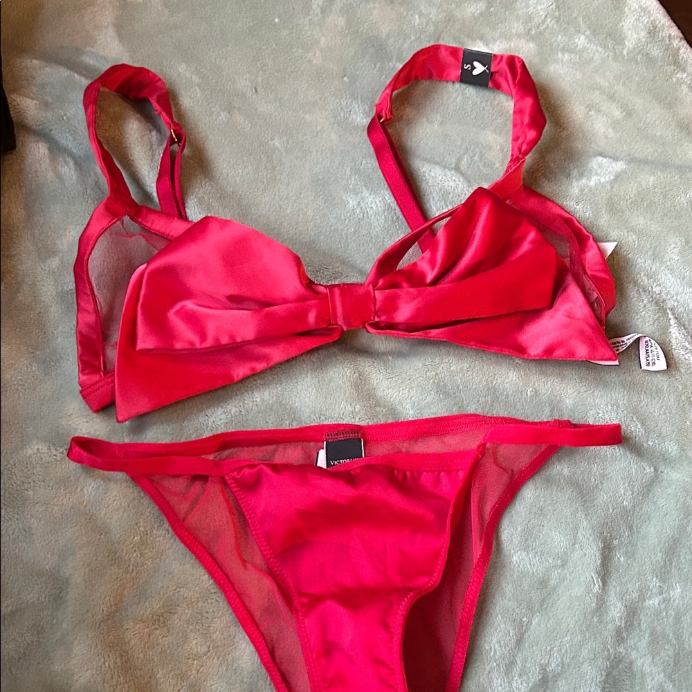 Victoria's Secret Red Satin Set